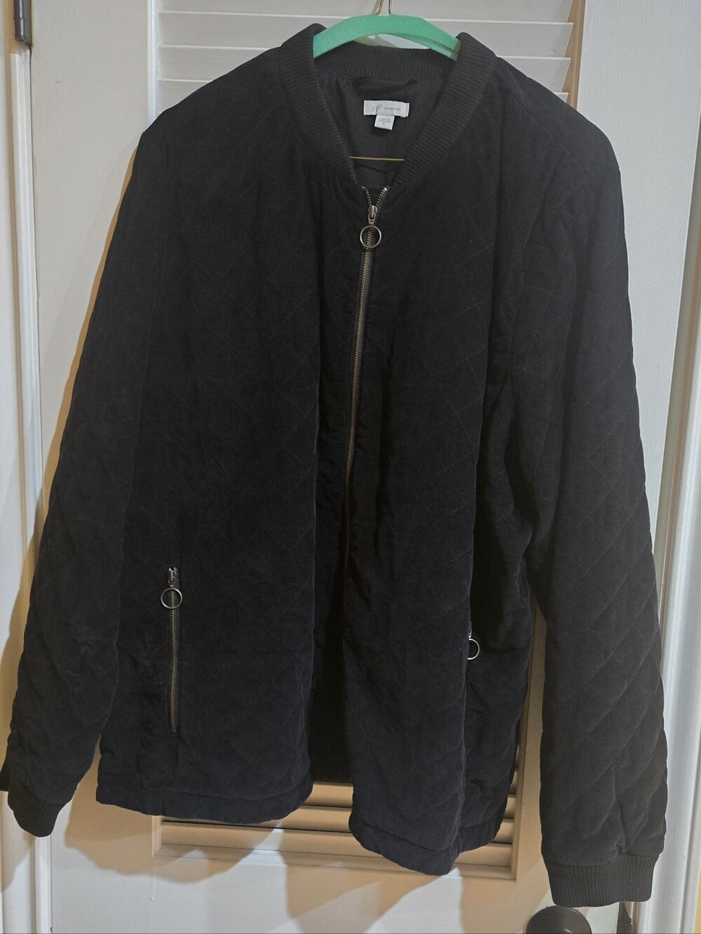 J. Jill Calais Quilted Corduroy Bomber Jacket - Size XL - 100% Cotton